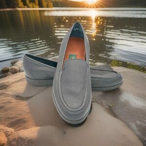 Easy Spirit Navy Leather Loafers Slip-On Comfort Cushioned Minimalist Size 6